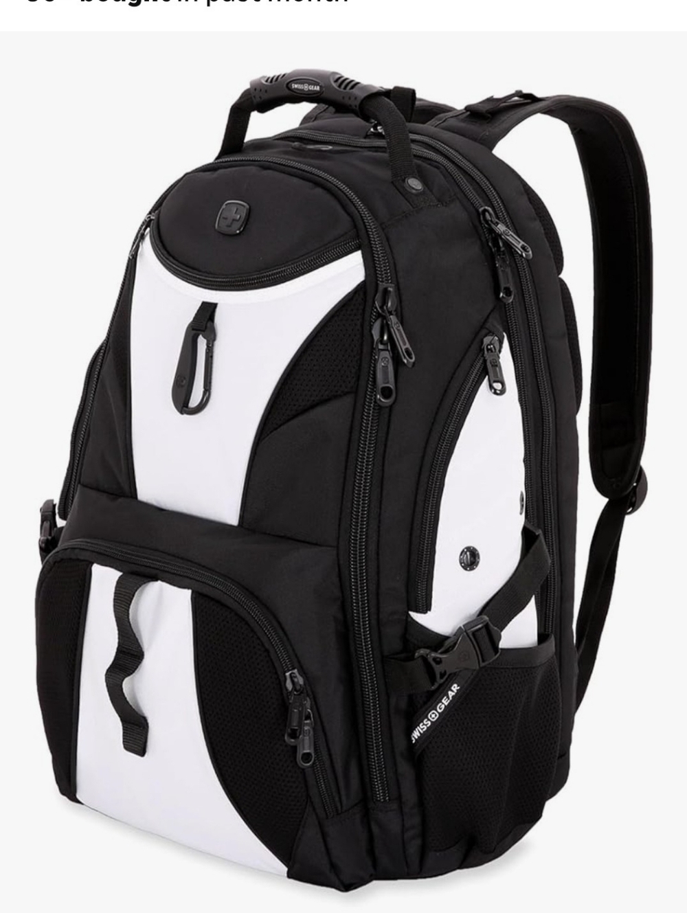 SwissGear Black and White Commuter Laptop Backpack 17"
